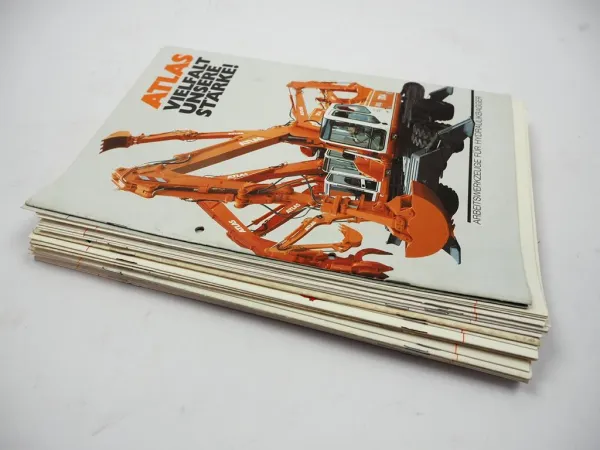 Posten Original Prospekte Datenblätter Atlas Mobilbagger Raupenbagger 1980/90er