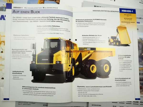 Posten Original Prospekte Komatsu Bagger Radlader Kipper 1990/2000er Jahre