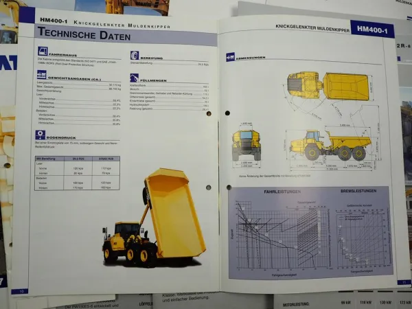 Posten Original Prospekte Komatsu Bagger Radlader Kipper 1990/2000er Jahre