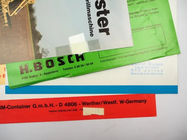 Posten original Prospekte Landtechnik 1970er bis 1990er Jahre
