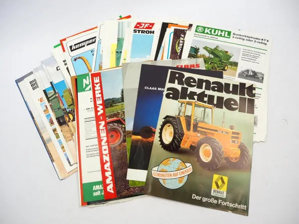 Posten original Prospekte Landtechnik ca. 60 Stück 1970er - 1990er Jahre