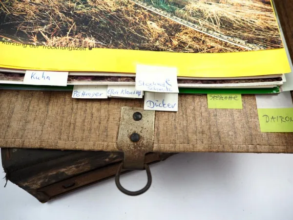Posten Original Prospekte Landtechnik Mähwerke im Archivkasten ca. 1970/80er J.