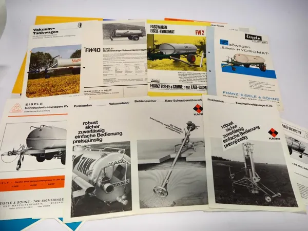 Posten Original Prospekte Landtechnik Tankwagen Fasswagen 1970/80er Jahre