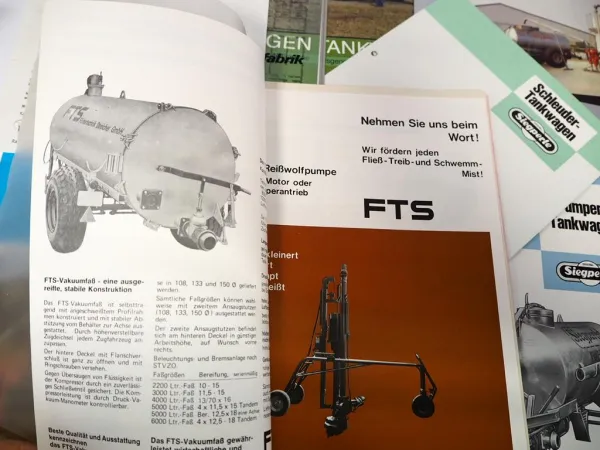 Posten Original Prospekte Landtechnik Tankwagen Fasswagen 1970/80er Jahre