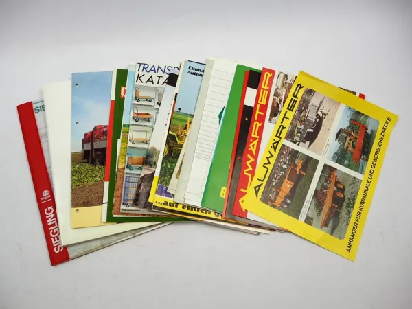 Posten original Prospekte Landtechnik Transport ca. 30 Stück 1970er - 1990er Jahre