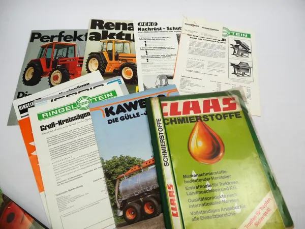 Posten Original Prospekte Landtechnik verschiedene Hersteller ca. 1970/80er J.