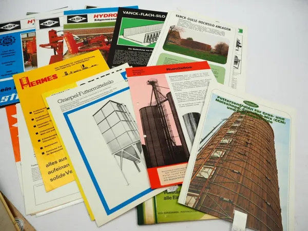 Posten Original Prospekte Landtechnik verschiedene Hersteller ca. 1970/80er J.