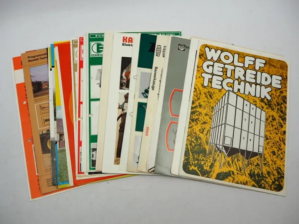 Posten original Prospekte Landtechnik Werkzeug ca. 40 Stück 1960er - 1990er Jahre