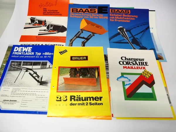 Posten Original Prospekte Landtechnik z.B. Frontlader 1970/80er Jahre