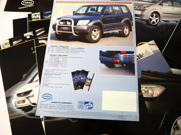 Posten Original Prospekte Preisliste Cobra Zubehör für Toyota Lexus 2004/05