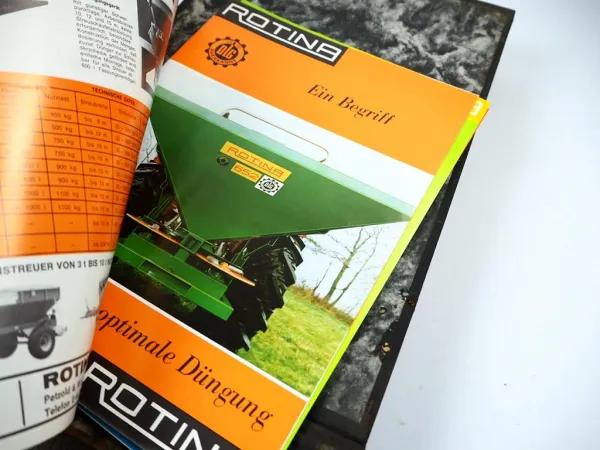 Posten Original Prospekte Prüfberichte Rotina Düngetechnik in Archivkasten