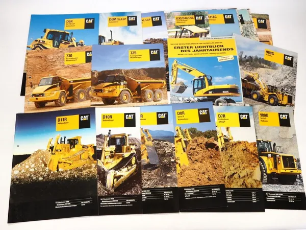 Posten Original Prospekte Zeppelin CAT Radlader Kipper Raupen 1990er Jahre