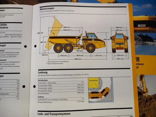 Posten Original Prospekte Zeppelin CAT Radlader Kipper Raupen 1990er Jahre