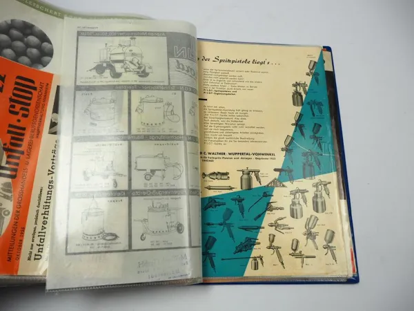 Posten Prospekte ca. 60 Stück 1930 - 1960 Werkzeug Technik Steingut Öfen usw.