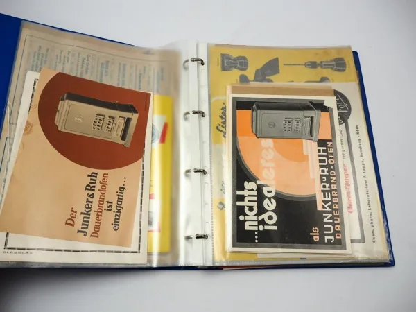 Posten Prospekte ca. 60 Stück 1930 - 1960 Werkzeug Technik Steingut Öfen usw.