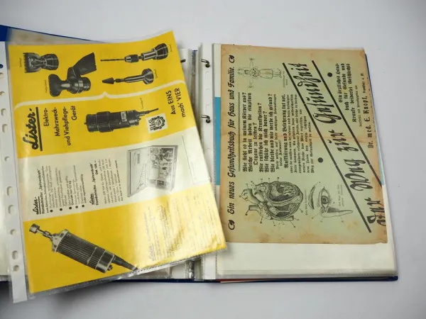 Posten Prospekte ca. 60 Stück 1930 - 1960 Werkzeug Technik Steingut Öfen usw.