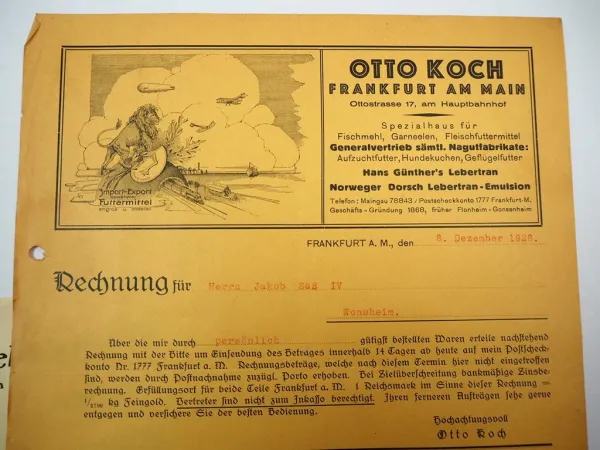 Posten Rechnungen Belege Frankfurt Main 1890 bis 1940