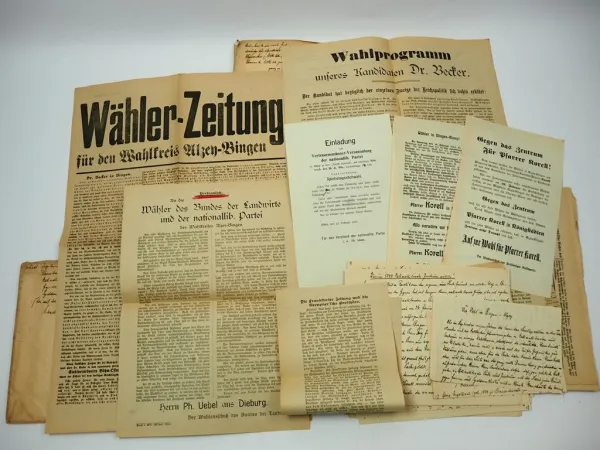 Posten Zeitungen Reichstagswahl Hessischen Landtagswahl 1909 Alzey Bingen