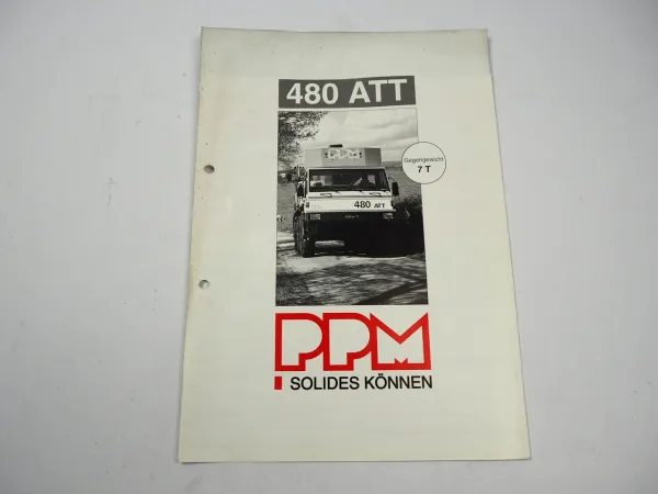 Potain Poclain PPM 480 ATT Mobilkran Autokran 45t Tragfähigkeit Prospekt 1992