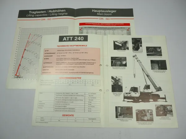 Potain Poclain PPM ATT 240 Mobilkran Autokran 2x Prospekt 1993