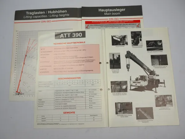 Potain Poclain PPM ATT 390 Mobilkran Autokran 2x Prospekt 1993