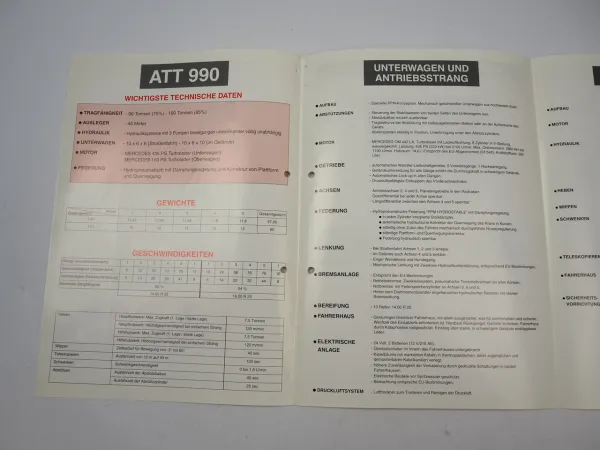 Potain Poclain PPM ATT 990 Mobilkran Autokran Prospekt 1994