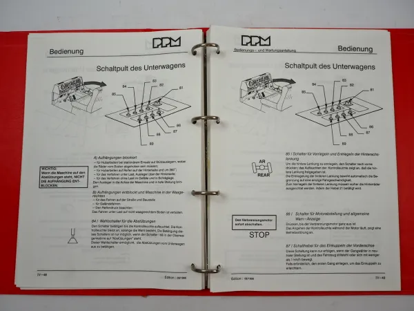 PPM ATT 350 Mobilkran Betriebsanleitung Wartung Lasttabellen 1996/97