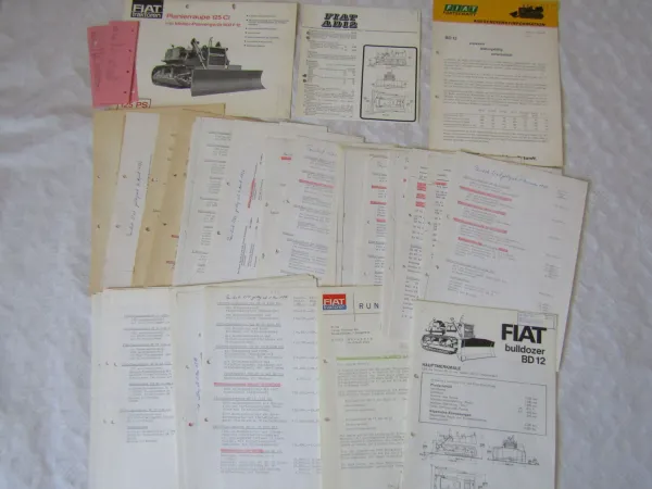Preislisten Prospekte Technische Daten Fiat AD12 BD12 125CI Bulldozer 60er Jahre