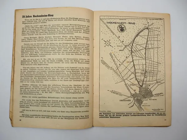 Programmheft Hockenheim Grosser Preis von Deutschland Rennen Motorrad 1957