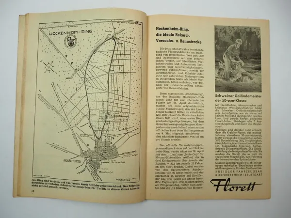 Programmheft Hockenheim Internationales Rheinpokal Rennen Motorrad 1959