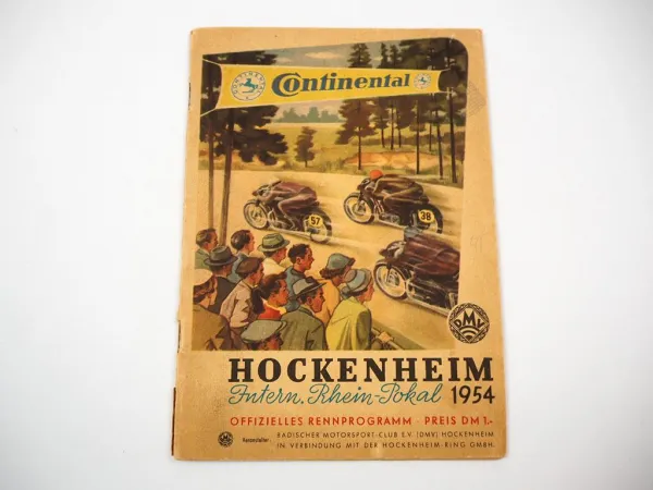 Programmheft Hockenheimring Internationales DMV Rheinpokal Rennen Motorrad 1954