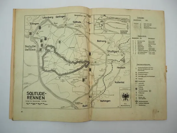 Programmheft Int. Solitude Rennen Motorrad Rennwagen Formel 2 1960 Stuttgart