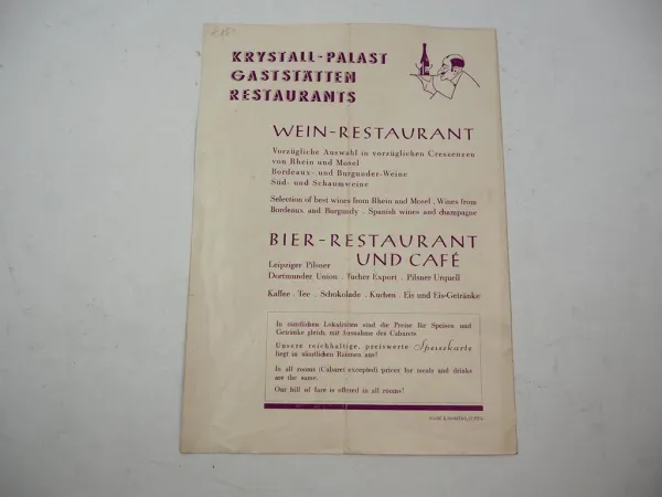 Programmheft Variete Krystall Palast Leipzig 1939 Messeprogramm
