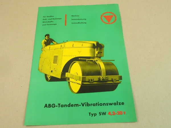 Prospekt ABG Vibrations Tandemwalze Typ SW 4,2 - 20t von 1960