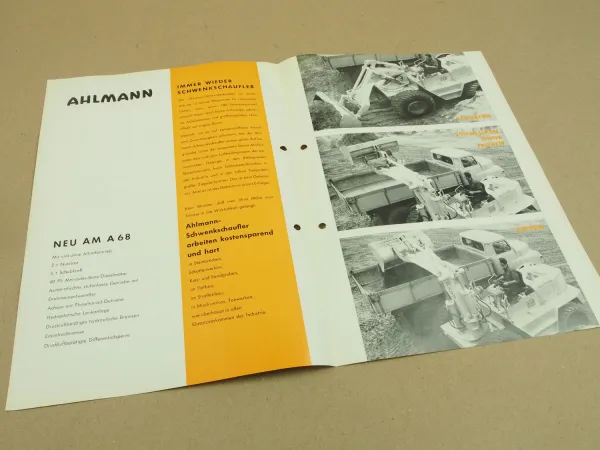 Prospekt Ahlmann A68 Schwenklader mit Mercedes Benz Motor OM314 1964