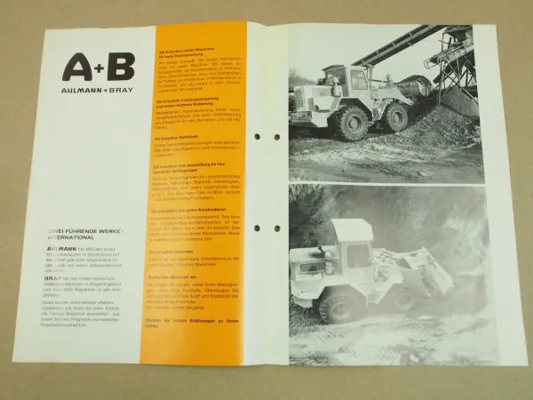Prospekt Ahlmann Bray B550 Radlader Schaufellader mit Ford Diesel Motor 1965