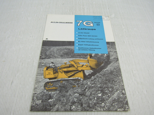 Prospekt Allis Chalmers 7G Serie B Laderaupe technische Daten 1969