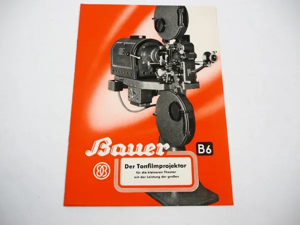 Prospekt Bauer Tonfilm Projektor B6 Film Kino Theater Maschine Apparat 1939