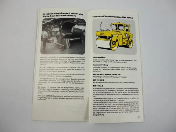 Prospekt Bomag Gesamtprogramm Stampfer Vibrationsplatten Walzen Kompaktoren