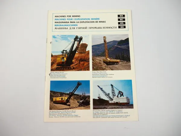 Prospekt Brochure Bucyrus Erie Ruston Machines For Mining Bergbaumaschinen 1970