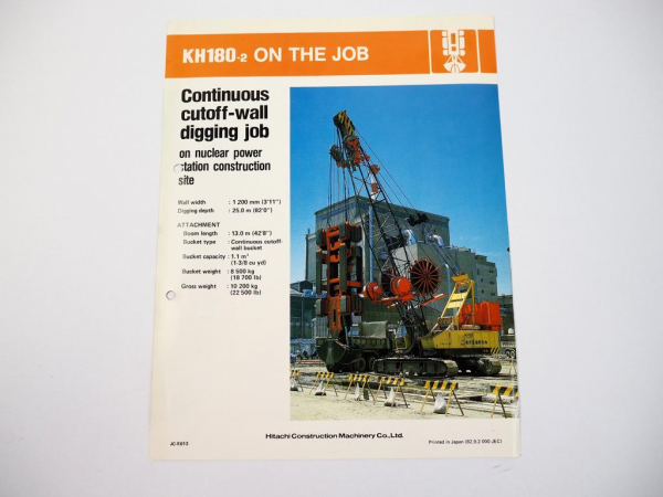 Prospekt Brochure Hitachi KH180-2 KH500 on the job 1982