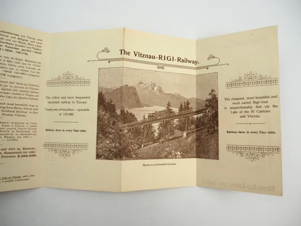 Prospekt Brochure Rigi Bahn Railway Luzern Vitznau Schweiz 1905