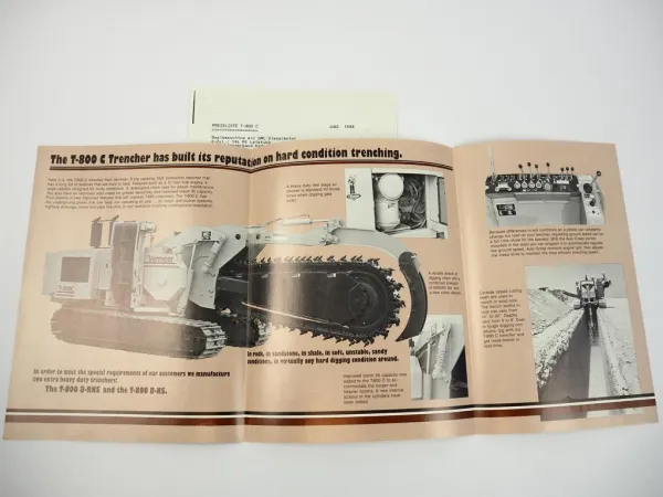 Prospekt Brochure Vermeer T800C Grabenfräse Trencher Steinbrück 1986 +Preisliste