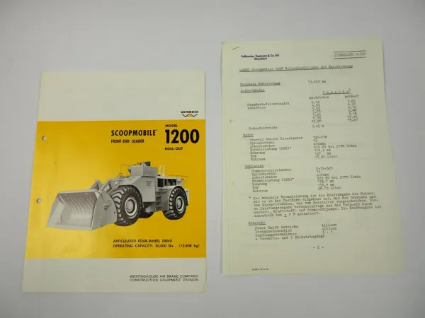 Prospekt Brochure Wabco 1200 Scoopmobile Loader 1969