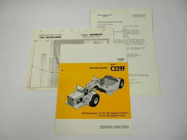 Prospekt Brochure Wabco C229F Tractor Scraper 1967