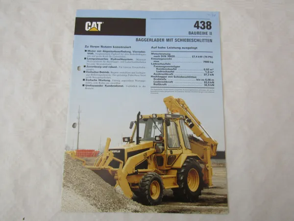 Prospekt CATerpillar CAT 438 Baureihe II Baggerlader 1990