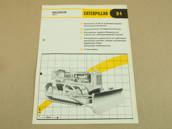 Prospekt Caterpillar D4 Serie C Bulldozer D4c von 1963