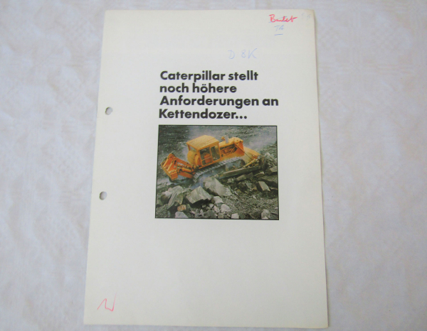 Prospekt CATerpillar D8K Kettendozer 1975