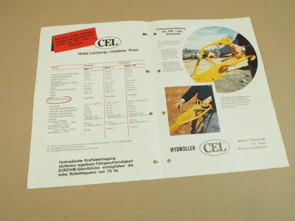 Prospekt CEL Newman Industries Nederland BV hydraulische Walzen Mark 2 3 4M