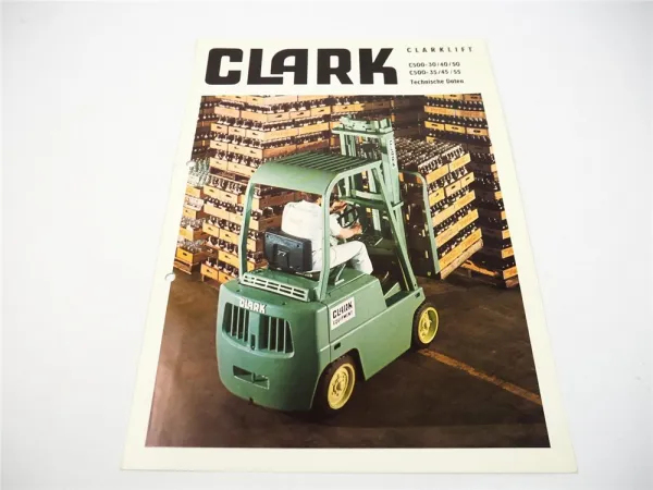 Prospekt Clark C500 - 30 35 40 45 50 55 Gabelstapler Clarklift Techn. Daten